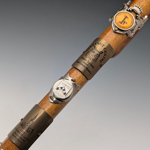 Vintage British Tourist Walking Stick Tan Shaft 78cm